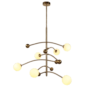 Nanjing - Lámpara colgante de interior acabado dorado, 6 luces