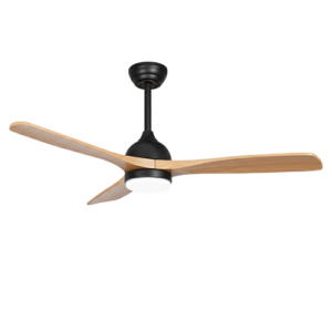 Magnus I - Ventilador de techo interior 52 plg acabado negro y aspas madera clara, 3CCT - 20W