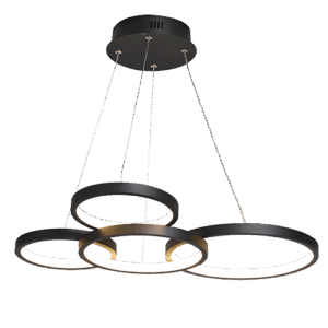 Alaia I - Lámpara colgante de interior con 4 aros LED acabado negro, 4000K - 43W