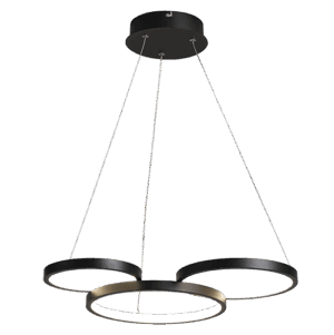 Alaia - Lámpara colgante de interior con 3 aros LED acabado negro,  4000K - 32W