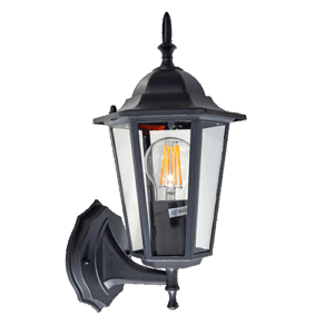 Monroe - Lámpara tipo farol para muro exterior acabado negro, 1 luz