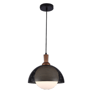 Fran - Lámpara colgante de interior acabado negro y cristal lechoso, 1 luz