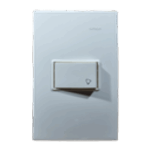 Serie 23: Pulsador con placa para timbre acabado marfil