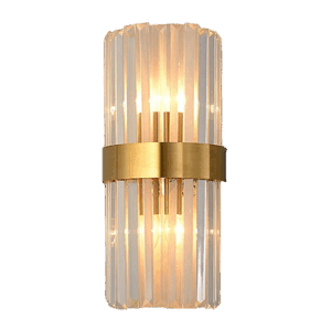 Yuleissy - Lámpara de pared interior acabado dorado, 2 luces