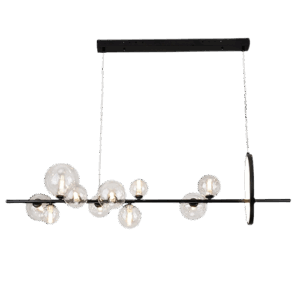 Saraí I - Lámpara colgante de interior con 1 aro LED acabado negro, + 10 luces