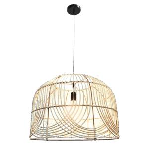 Dery - Lámpara colgante de interior acabado fibra natural, 1 luz