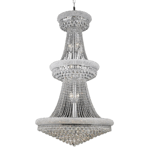 Marsella - Chandelier doble altura acabado plateado, 45 luces