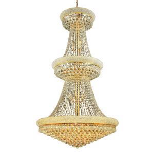 Marsella - Chandelier doble altura acabado dorado, 32 luces