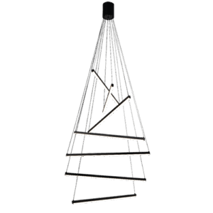 Mirash - Lámpara colgante de interior LED acabado negro, 3CCT - 75W