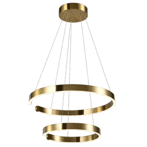 Solenne I - Lámpara colgante de interior con 2 aros LED acabado dorado, 3CCT - 55W