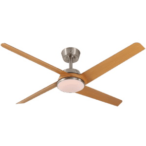 Arcamar - Ventilador de techo interior LED 52 plg con control remoto acabado plateado y aspas madera, 3CCT - 30W