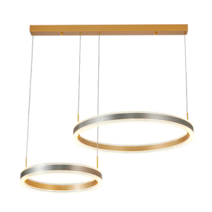 Orbis III - Lámpara colgante de interior  2 aros LED acabado gris con control, 3CCT - 116W