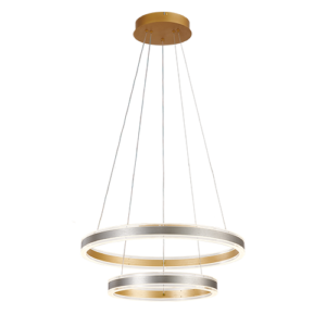 Orbis I - Lámpara colgante de interior 2 aros LED acabado gris con control remoto, 3CCT - 116W