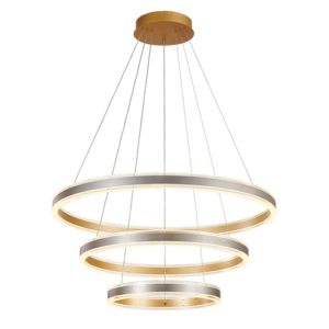 Orbis II - Lámpara colgante de interior 3 aros LED acabado gris con control remoto, 3CCT - 232W