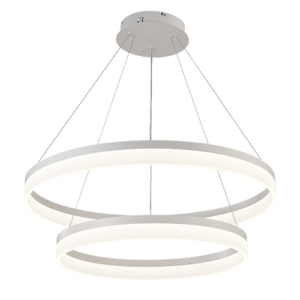 Greyci I - Lámpara colgante de interior 2 aros LED acabado blanco con control remoto, 3CCT - 87W