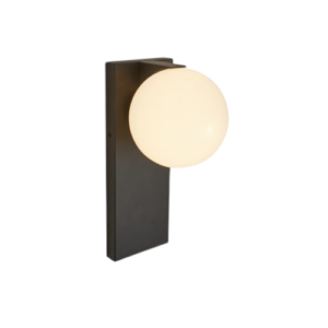Bellum - Lámpara para muro exterior LED acabado negro y cristal opalino, 3000K - 8W
