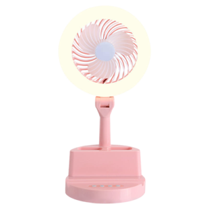 Luki - Mini ventilador de mesa interior 14 plg acabado rosado, RGB - 7W