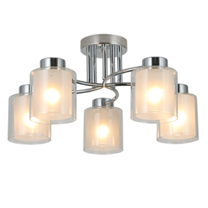 Nubia I - Lámpara tipo plafón de interior acabado plateado, 5 luces