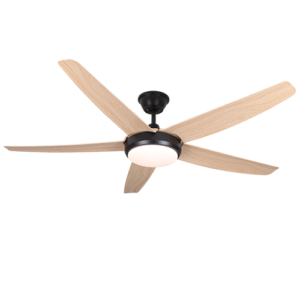 Barnaby - Ventilador de techo 56 plg con control remoto acabado café y aspas madera clara, 3CCT - 20W