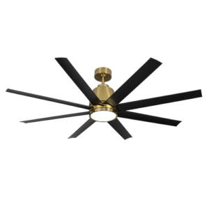 Elian - Ventilador de techo industrial 60 plg con control remoto acabado dorado y aspas negras,  3CCT - 55W
