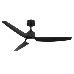 Kael - Ventilador de techo 52 plg con control remoto y app acabado negro y aspas negras, 3CCT - 24W