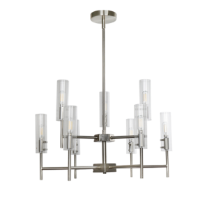 Cornelia - Lámpara colgante de interior acabado plateado, 9 luces