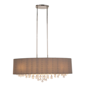 Isabella I - Lámpara colgante de interior doble altura acabado plateado y cristales, 4 luces