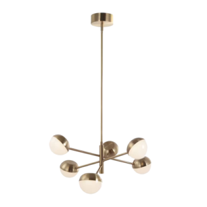 Calista - Lámpara colgante de interior LED acabado dorado y cristal lechoso, 3000K - 27W